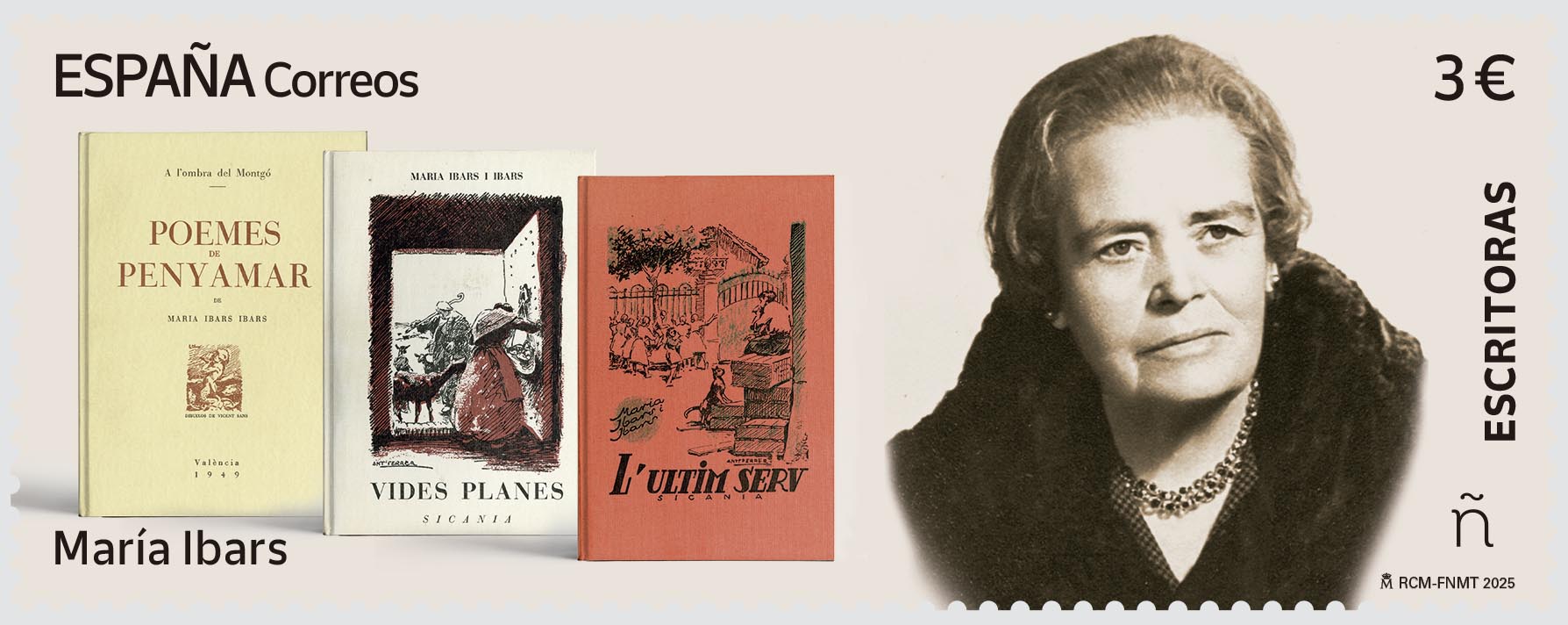 Correos rinde homenaje a María Ibars con un sello dedicado a su legado literario