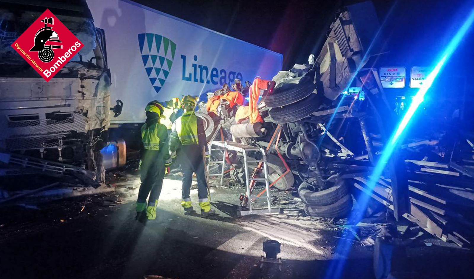 Grave accidente en Ondara: un fallecido y dos heridos tras la colisión de dos camiones en la N-332