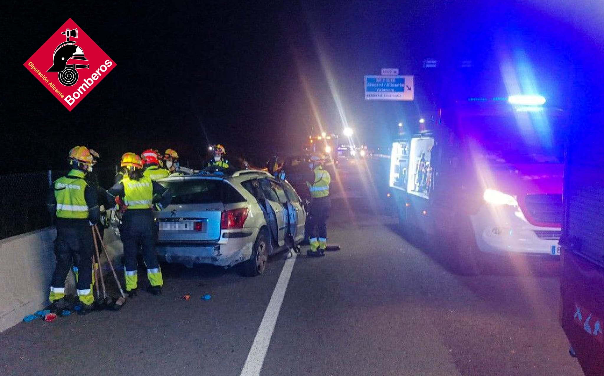 Accidente en la N-332 en Benissa: seis heridos, entre ellos dos menores, tras un choque con cuatro vehículos