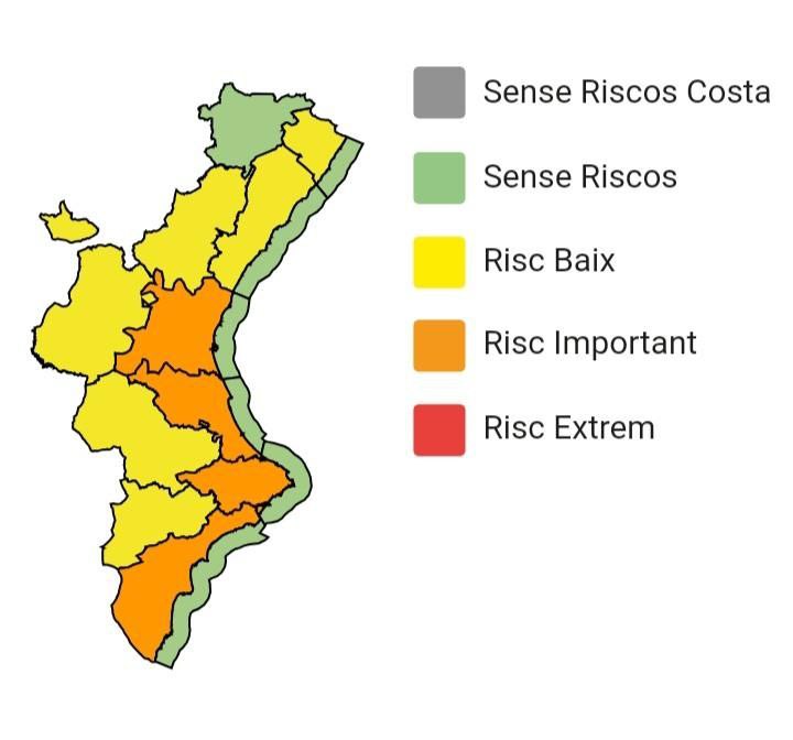Activada la alerta naranja por lluvias intensas en la Marina Alta