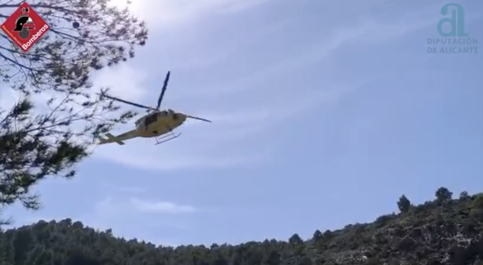 Rescatado un senderista herido en la Serra de Migdia tras una operación aérea del Consorcio Provincial de Bomberos