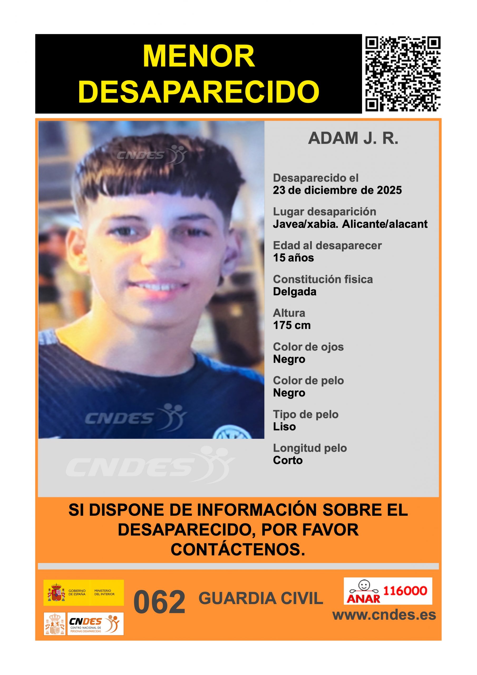 Desaparecido un joven de 15 años en Xábia