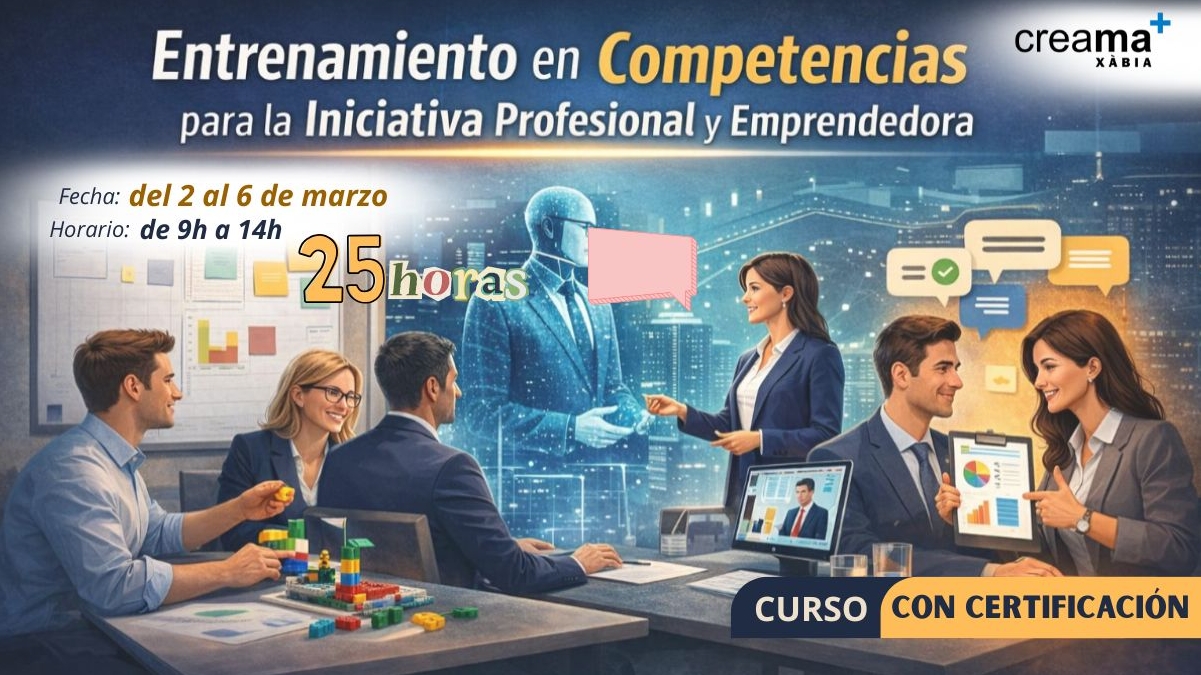 Xàbia acogerá en marzo un curso gratuito para fomentar la iniciativa profesional y emprendedora