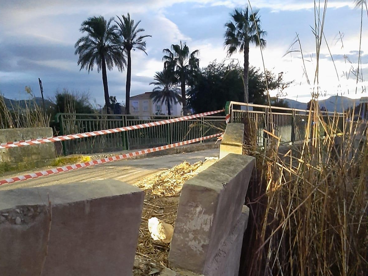 Dénia, clave en la reconstrucción del puente del Tollinero tras el acuerdo entre Oliva y la Diputación de Valencia