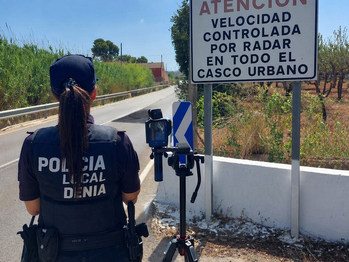 Dénia registra 65 multas por exceso de velocidad en la campaña de la DGT tras controlar 1.500 vehículos